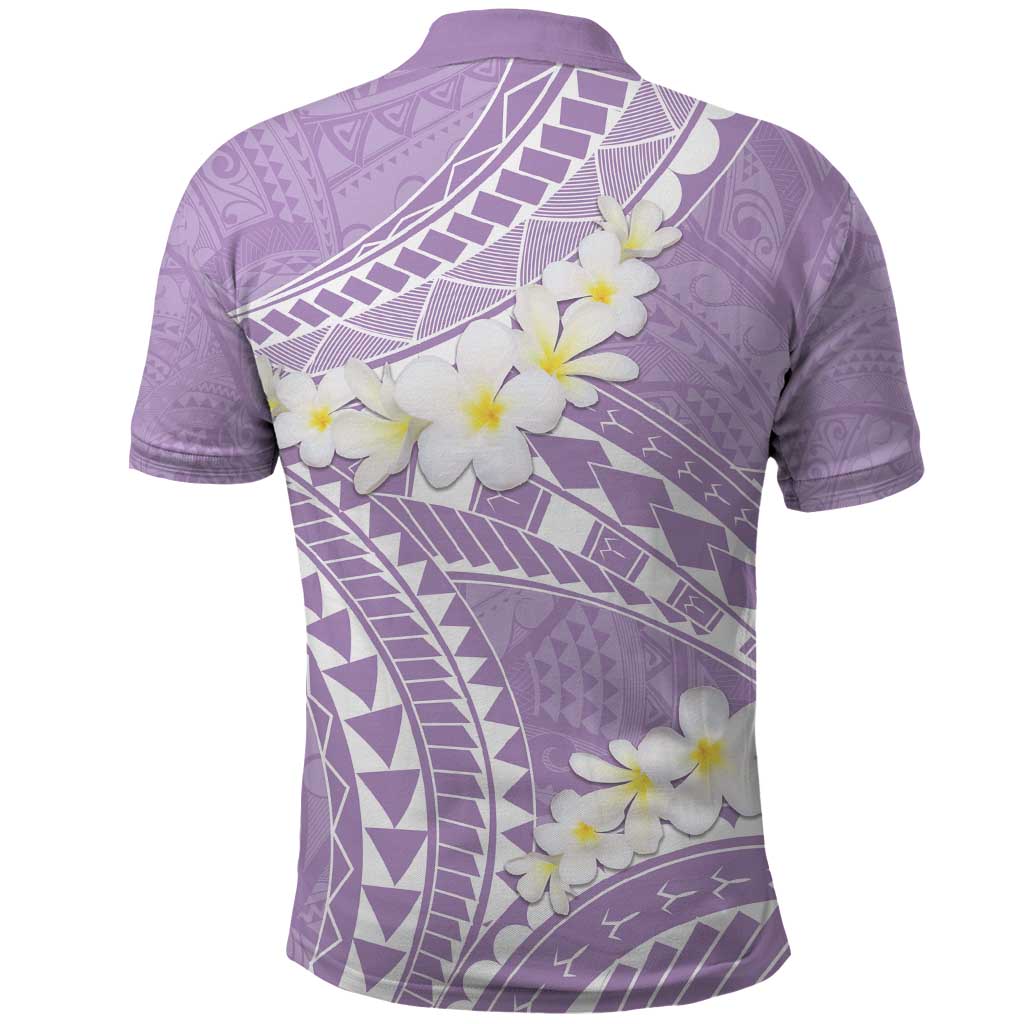 Polynesian Vintage Floral Polo Shirt Lavender Motifs LT7 - Polynesian Pride