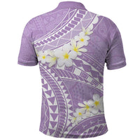 Polynesian Vintage Floral Polo Shirt Lavender Motifs LT7 - Polynesian Pride