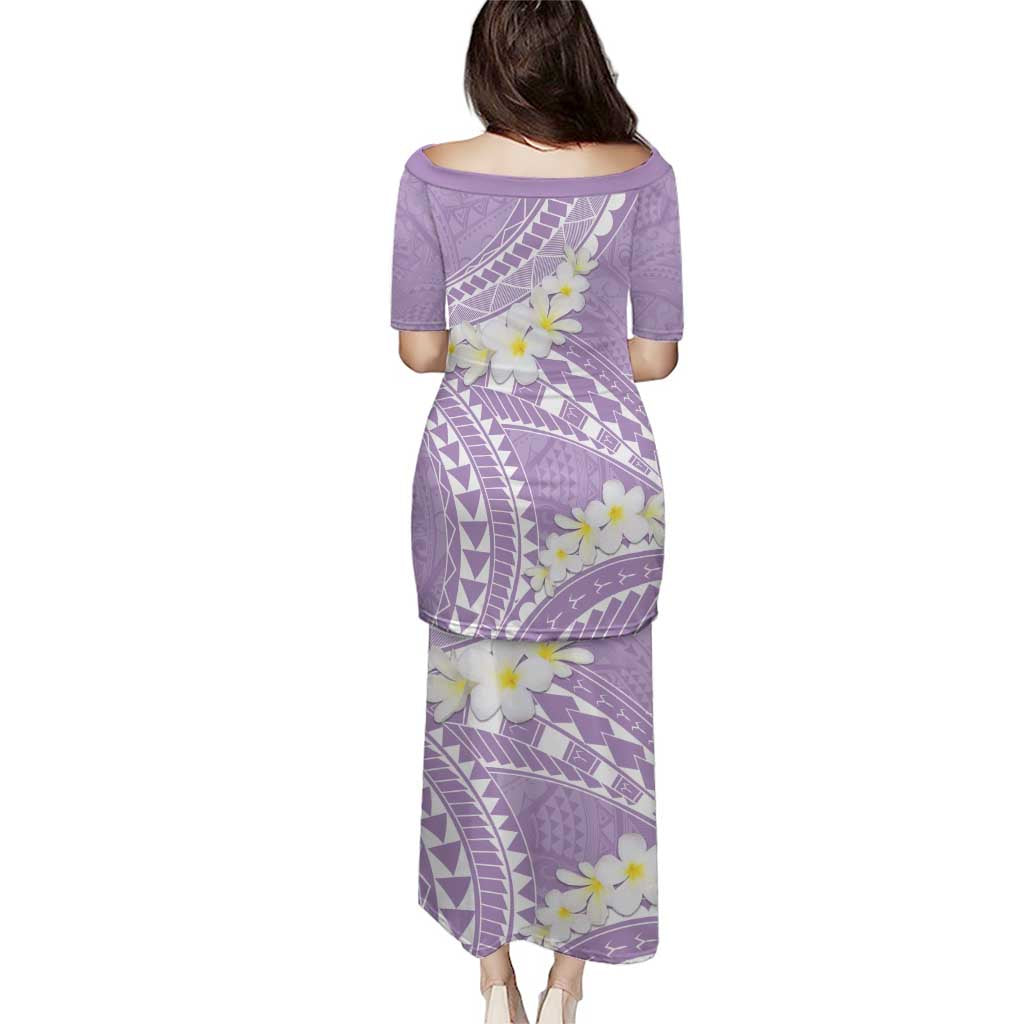 Polynesian Vintage Floral Puletasi Lavender Motifs LT7 - Polynesian Pride