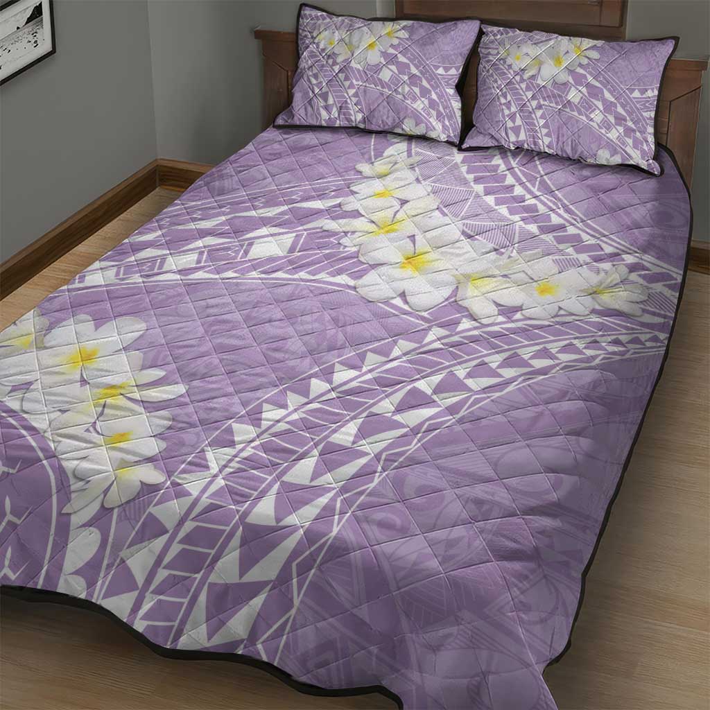 Polynesian Vintage Floral Quilt Bed Set Lavender Motifs LT7 - Polynesian Pride