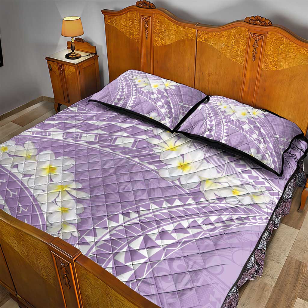 Polynesian Vintage Floral Quilt Bed Set Lavender Motifs LT7 - Polynesian Pride