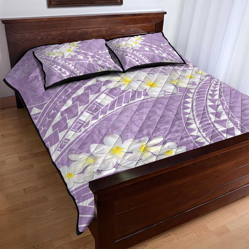 Polynesian Vintage Floral Quilt Bed Set Lavender Motifs LT7 - Polynesian Pride
