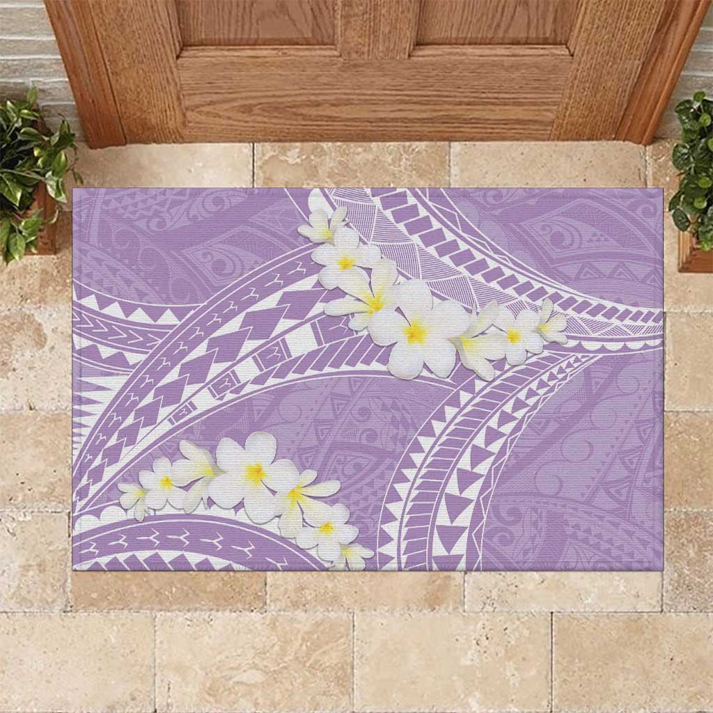 Polynesian Vintage Floral Rubber Doormat Lavender Motifs LT7 Lavender - Polynesian Pride