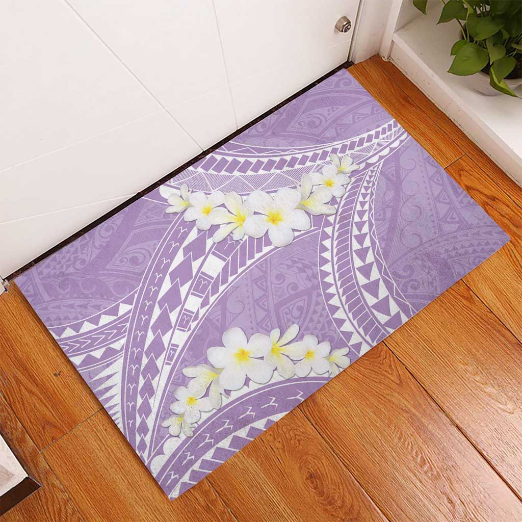 Polynesian Vintage Floral Rubber Doormat Lavender Motifs LT7 - Polynesian Pride