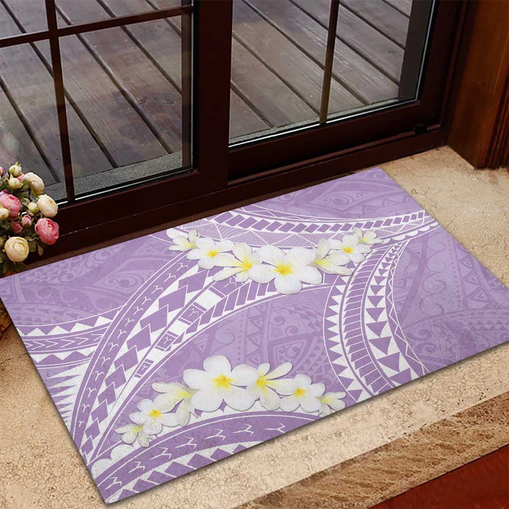 Polynesian Vintage Floral Rubber Doormat Lavender Motifs LT7 - Polynesian Pride