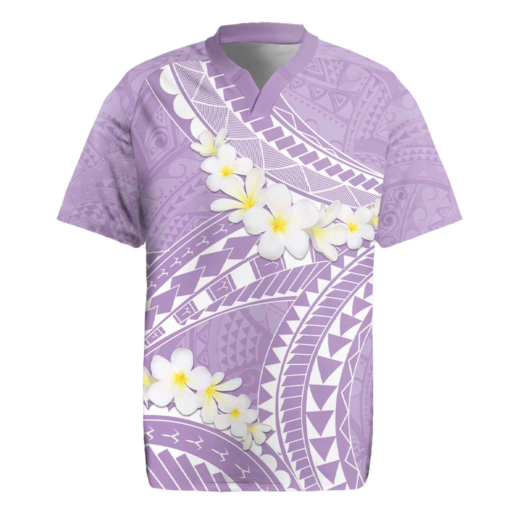 Polynesian Vintage Floral Rugby Jersey Lavender Motifs LT7 Lavender - Polynesian Pride