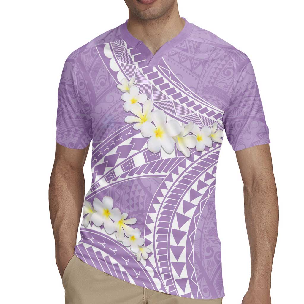 Polynesian Vintage Floral Rugby Jersey Lavender Motifs LT7 - Polynesian Pride