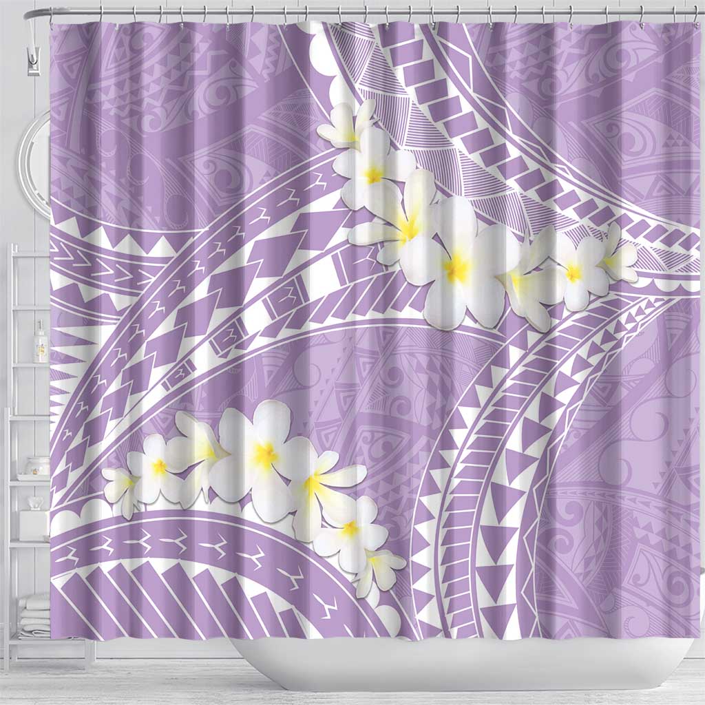 Polynesian Vintage Floral Shower Curtain Lavender Motifs LT7 - Polynesian Pride