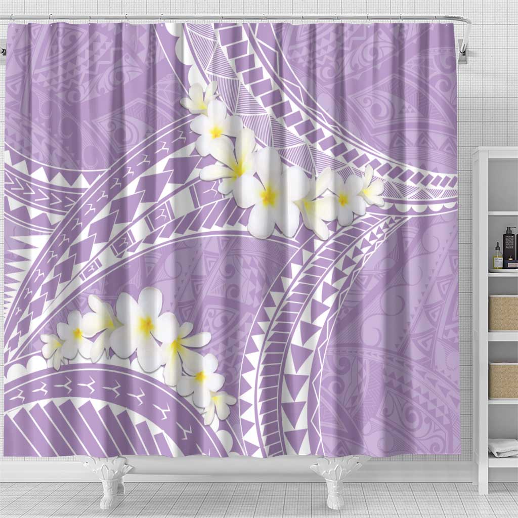 Polynesian Vintage Floral Shower Curtain Lavender Motifs LT7 - Polynesian Pride