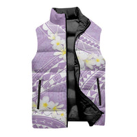 Polynesian Vintage Floral Sleeveless Puffer Jacket Lavender Motifs LT7 - Polynesian Pride