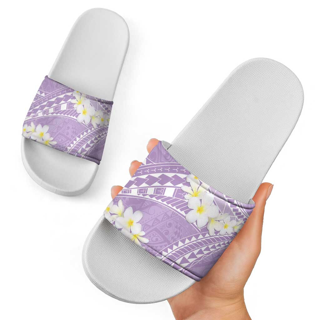 Polynesian Vintage Floral Slide Sandals Lavender Motifs LT7 - Polynesian Pride