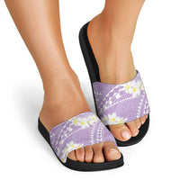 Polynesian Vintage Floral Slide Sandals Lavender Motifs LT7 - Polynesian Pride