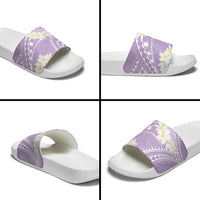 Polynesian Vintage Floral Slide Sandals Lavender Motifs LT7 - Polynesian Pride
