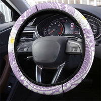 Polynesian Vintage Floral Steering Wheel Cover Lavender Motifs LT7 - Polynesian Pride