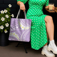 Polynesian Vintage Floral Tote Bag Lavender Motifs LT7 - Polynesian Pride
