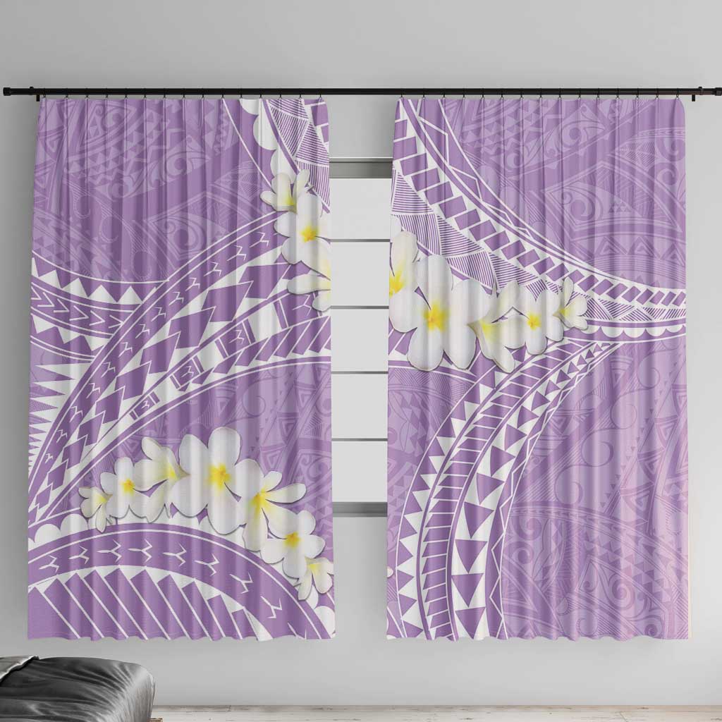 Polynesian Vintage Floral Window Curtain Lavender Motifs LT7 With Hooks Lavender - Polynesian Pride