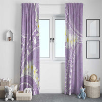 Polynesian Vintage Floral Window Curtain Lavender Motifs LT7 - Polynesian Pride