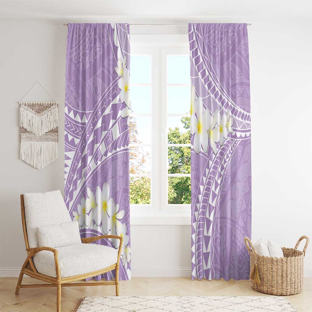 Polynesian Vintage Floral Window Curtain Lavender Motifs LT7 - Polynesian Pride