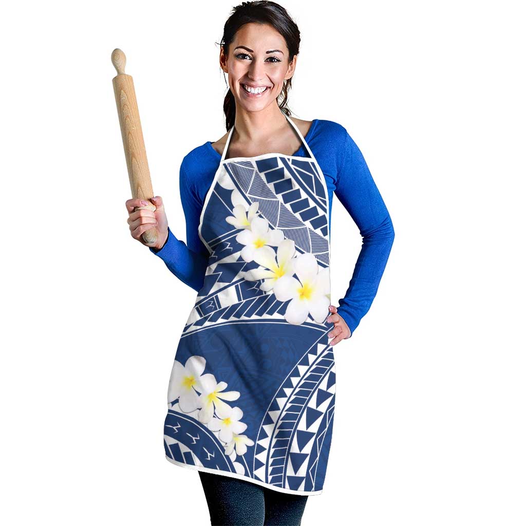 Polynesian Vintage Floral Apron Navy Blue Motifs LT7 - Polynesian Pride