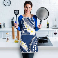 Polynesian Vintage Floral Apron Navy Blue Motifs LT7 - Polynesian Pride