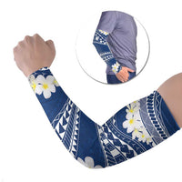 Polynesian Vintage Floral Arm Sleeves Navy Blue Motifs LT7 Set of 2 Navy Blue - Polynesian Pride