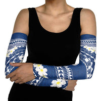 Polynesian Vintage Floral Arm Sleeves Navy Blue Motifs LT7 - Polynesian Pride