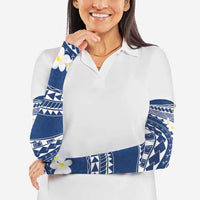 Polynesian Vintage Floral Arm Sleeves Navy Blue Motifs LT7 - Polynesian Pride