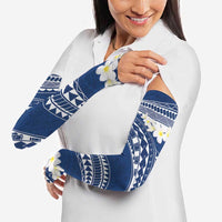 Polynesian Vintage Floral Arm Sleeves Navy Blue Motifs LT7 - Polynesian Pride