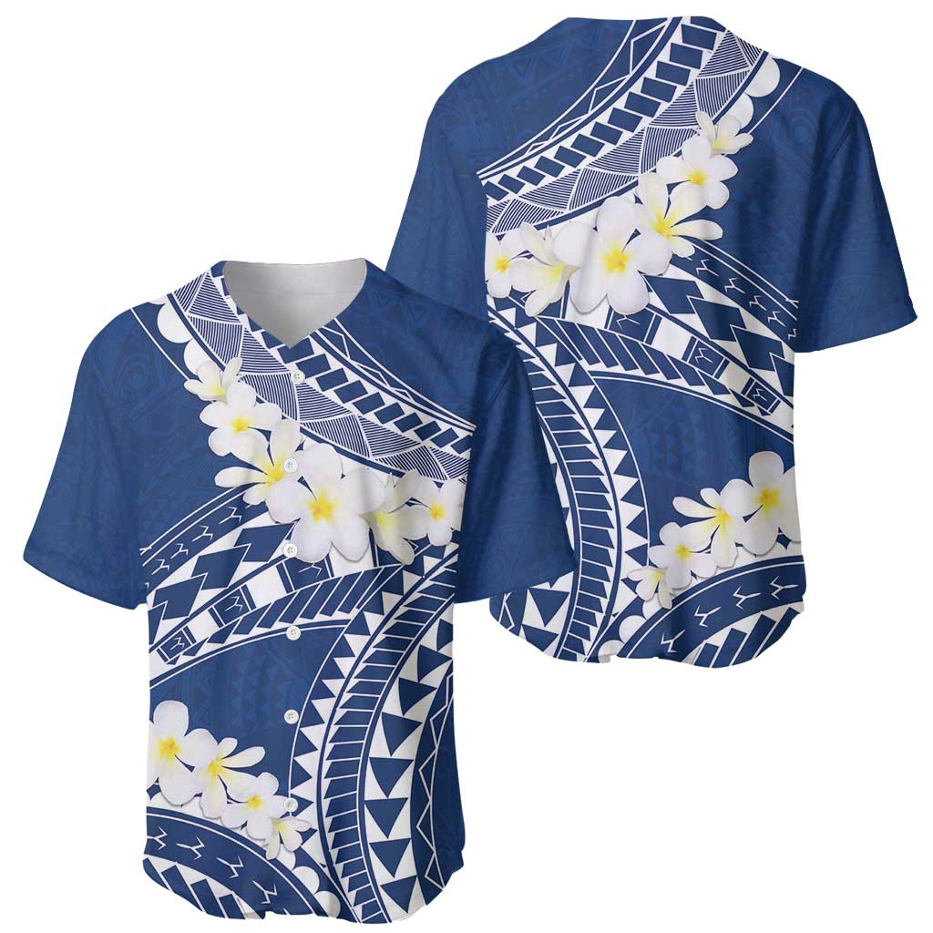 Polynesian Vintage Floral Baseball Jersey Navy Blue Motifs LT7 - Polynesian Pride