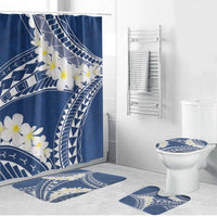 Polynesian Vintage Floral Bathroom Set Navy Blue Motifs LT7 Bathroom Set (4 pcs) Navy Blue - Polynesian Pride