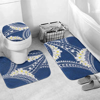 Polynesian Vintage Floral Bathroom Set Navy Blue Motifs LT7 Mat Set Only (3 pcs) One Size Navy Blue - Polynesian Pride