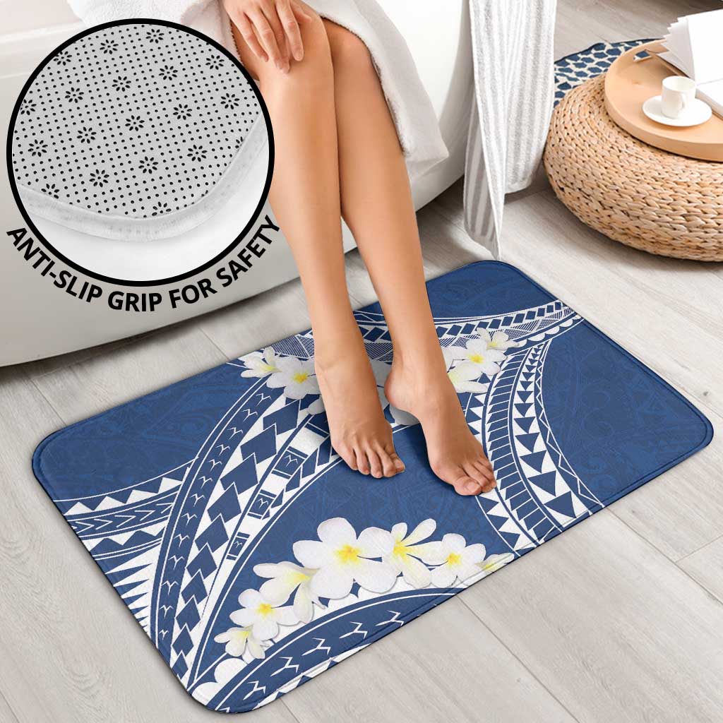 Polynesian Vintage Floral Bathroom Set Navy Blue Motifs LT7 - Polynesian Pride