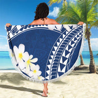Polynesian Vintage Floral Beach Blanket Navy Blue Motifs LT7 - Polynesian Pride