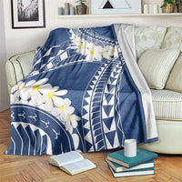 Polynesian Vintage Floral Blanket Navy Blue Motifs LT7 Navy Blue - Polynesian Pride