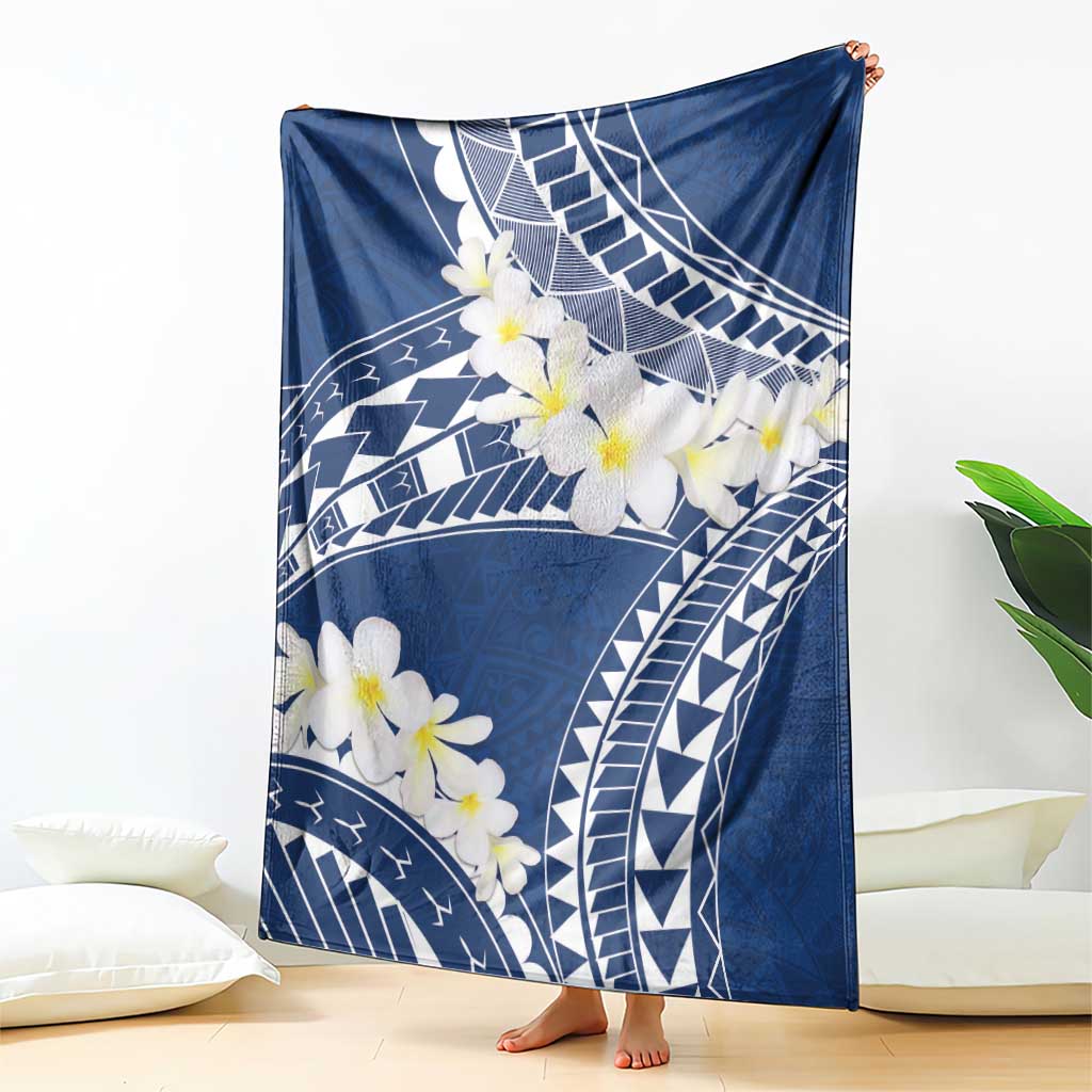 Polynesian Vintage Floral Blanket Navy Blue Motifs LT7 - Polynesian Pride