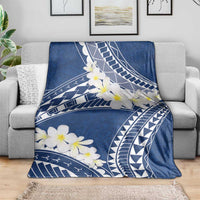 Polynesian Vintage Floral Blanket Navy Blue Motifs LT7 - Polynesian Pride