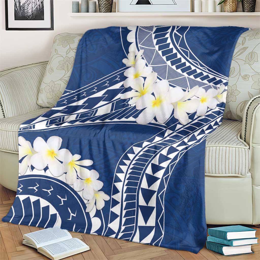 Polynesian Vintage Floral Blanket Navy Blue Motifs LT7 - Polynesian Pride