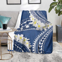 Polynesian Vintage Floral Blanket Navy Blue Motifs LT7 - Polynesian Pride