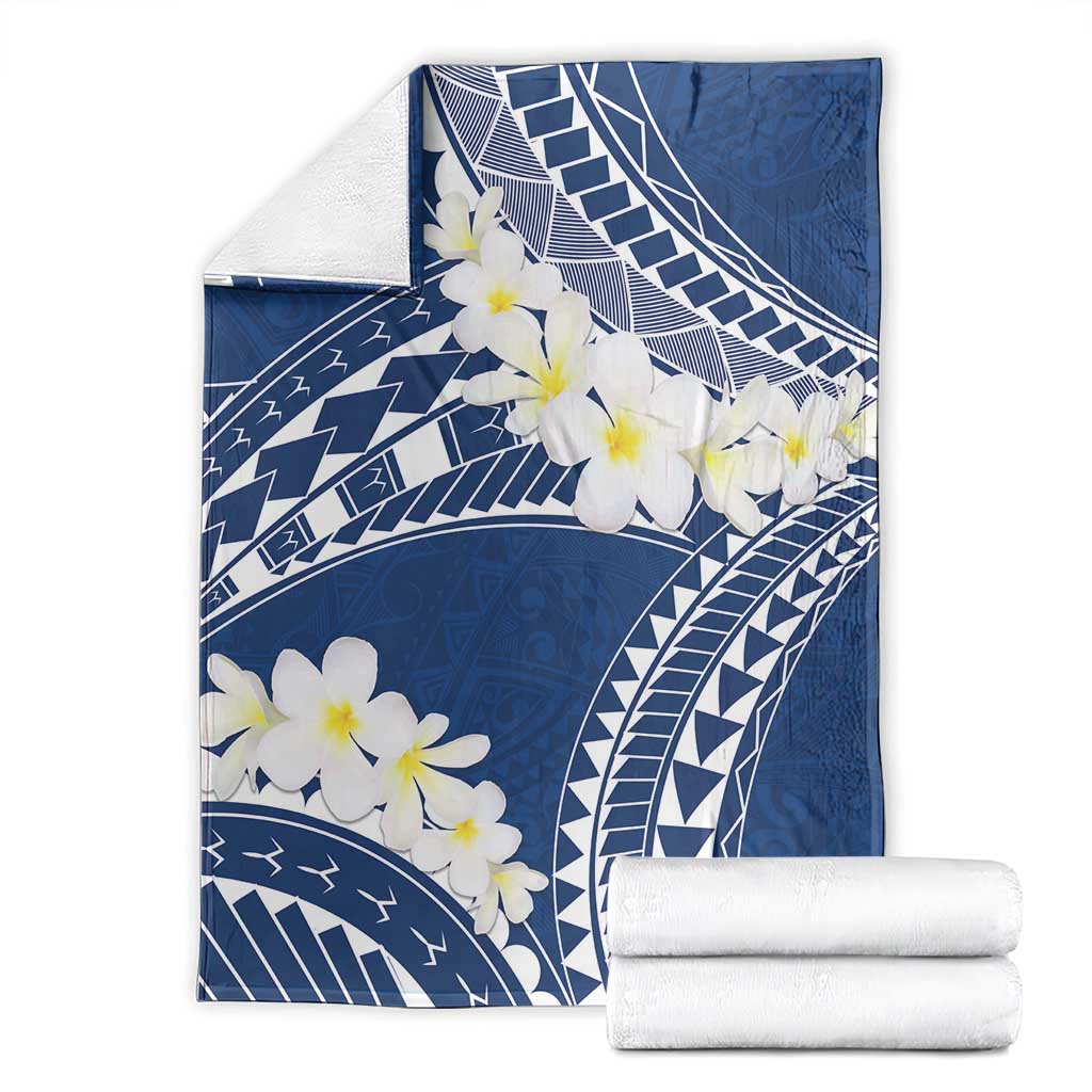 Polynesian Vintage Floral Blanket Navy Blue Motifs LT7 - Polynesian Pride