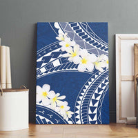 Polynesian Vintage Floral Canvas Wall Art Navy Blue Motifs LT7 - Polynesian Pride