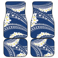 Polynesian Vintage Floral Car Mats Navy Blue Motifs LT7 - Polynesian Pride