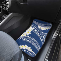 Polynesian Vintage Floral Car Mats Navy Blue Motifs LT7 - Polynesian Pride