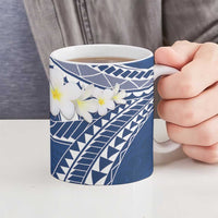 Polynesian Vintage Floral Ceramic Mug Navy Blue Motifs LT7 - Polynesian Pride