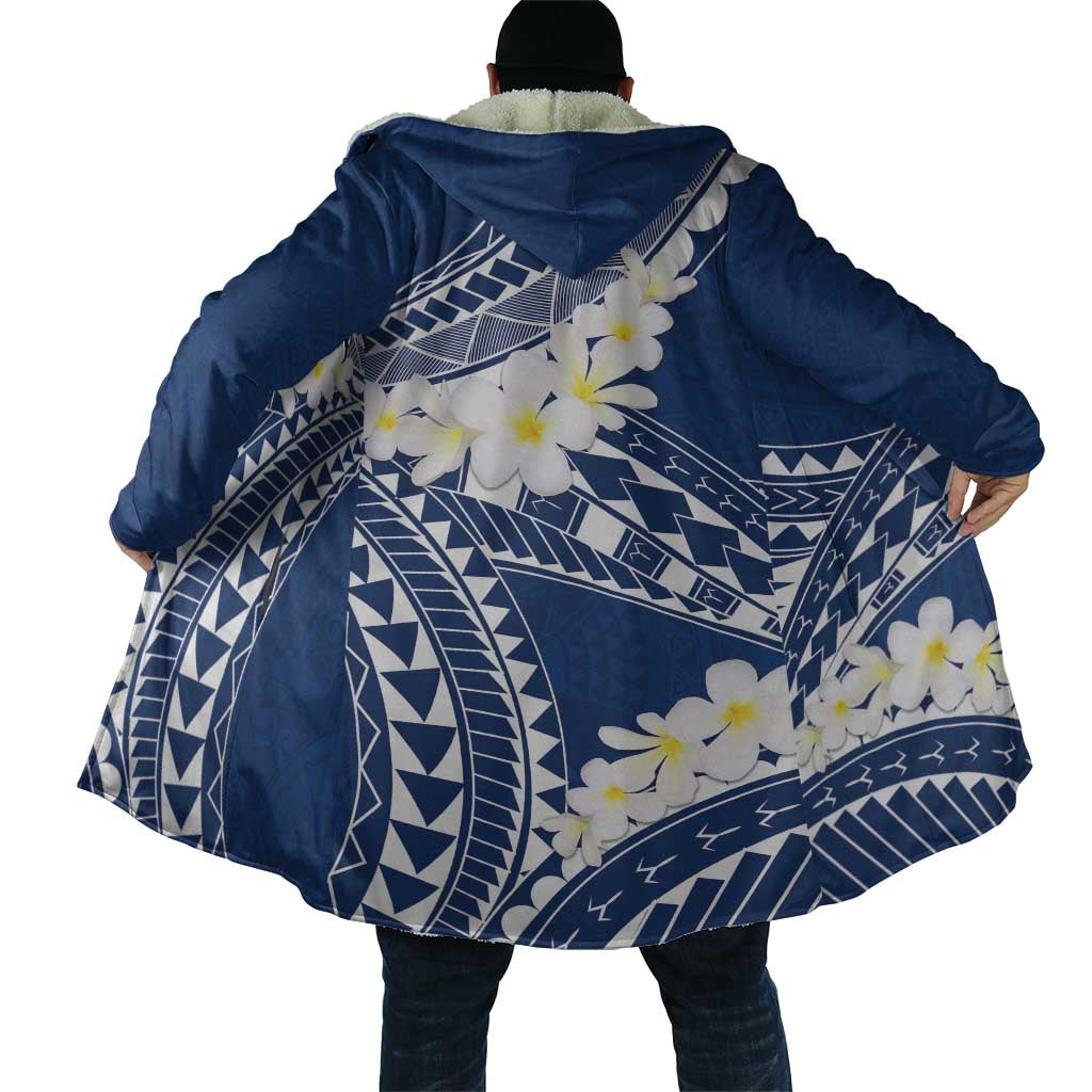 Polynesian Vintage Floral Cloak Navy Blue Motifs LT7 - Polynesian Pride