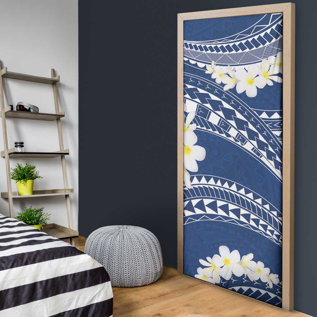 Polynesian Vintage Floral Door Cover Navy Blue Motifs LT7 - Polynesian Pride