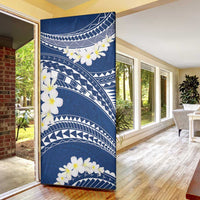 Polynesian Vintage Floral Door Cover Navy Blue Motifs LT7 - Polynesian Pride