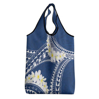 Polynesian Vintage Floral Grocery Bag Navy Blue Motifs LT7 - Polynesian Pride