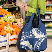 Polynesian Vintage Floral Grocery Bag Navy Blue Motifs LT7 - Polynesian Pride