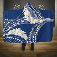 Polynesian Vintage Floral Hooded Blanket Navy Blue Motifs LT7 - Polynesian Pride