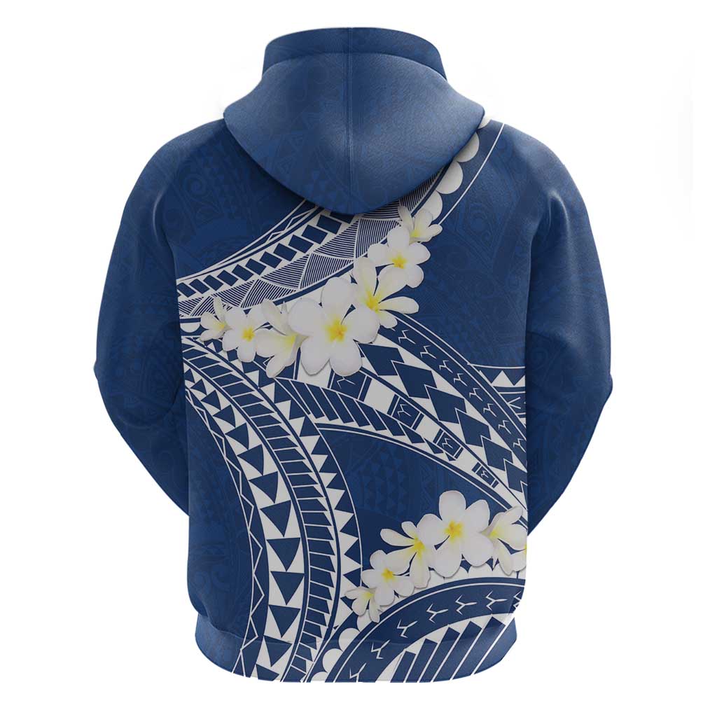 Polynesian Vintage Floral Hoodie Navy Blue Motifs LT7 - Polynesian Pride